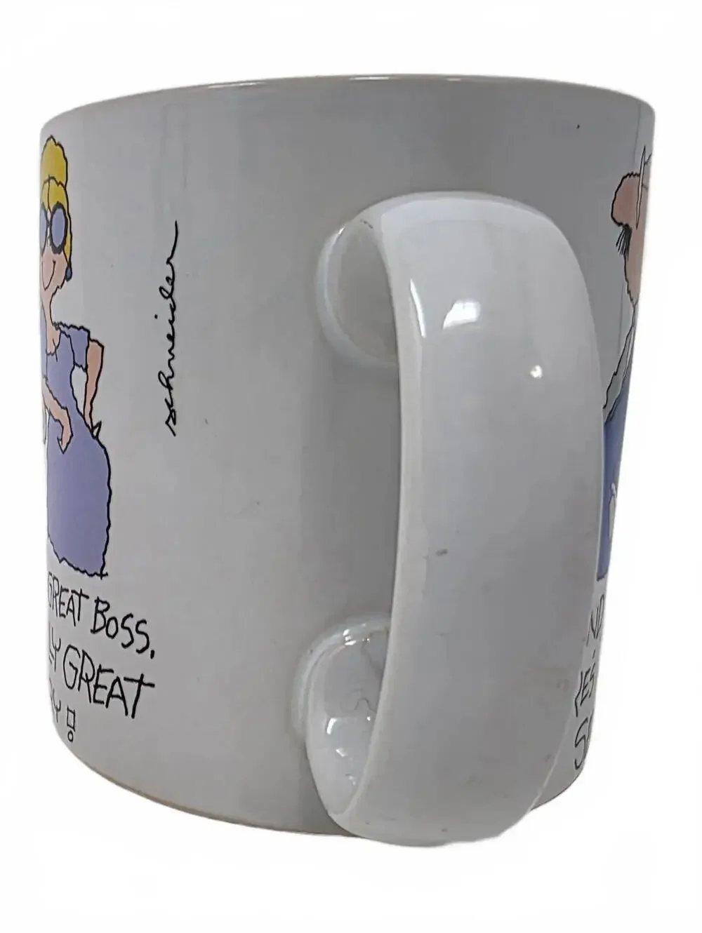 Vintage Russ Berrie Secretary Mug Behind Every Great Boss Funny Coffee Cup